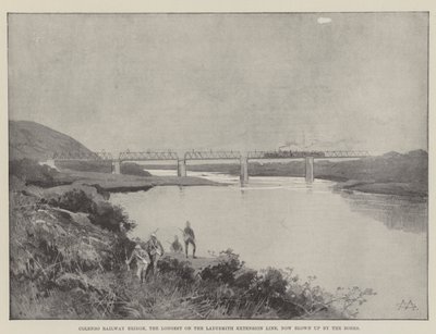 Ladysmith延長線で最長のColenso鉄道橋がBoersによって爆破されました 作： Charles Auguste Loye